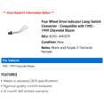 thumbnail image 2 of Four Wheel Drive Indicator Lamp Switch Connector - Compatible with 1992 - 1999 Chevy Blazer 1993 1994 1995 1996 1997 1998, 2 of 2