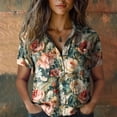 thumbnail image 2 of Womens Spring Summer Shirts Cotton Printed Fashion Casual Short Sleeve Shirts for Women, 2 of 3