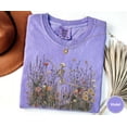 thumbnail image 3 of Skeleton Dancing Arabesque Wildflower T-Shirt | Cottagecore Botanical Floral Skeleton Graphic Tee in Moss Green | Nature Lover Women's Shirt, 3 of 5