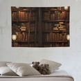 thumbnail image 3 of COMIO Old Bookshelf Candle Print Fabric Tapestry Decorative Wall Art Tablecloth Bedspread Picnic Blanket Beach Throw Blanket Multifunctional for Bedroom Hall Dormitory Living Room Hanging, 3 of 7