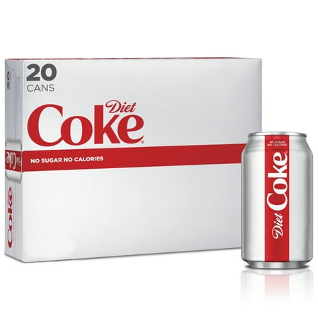 Diet Coke Soda Soft Drink, 12 fl oz, 20 Pack