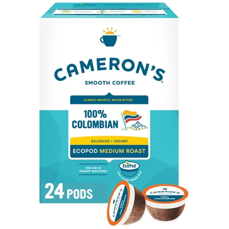Cameron's Coffee 100% Colombian K-Cup Coffee Pods, Medium Roast, 100% Colombian, 24 Count for Keurig