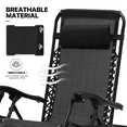 thumbnail image 4 of MoNiBloom 3 Pack Lounge Beach Chairs for Outside, Zero Gravity Camping Chairs with Side Table, Pillow and Tray, 330lbs Capacity, Black, 4 of 13