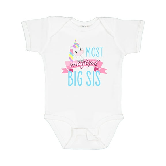 Inktastic Most Magical Big Sis- Cute Unicorn Girls Baby Bodysuit