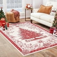 thumbnail image 3 of 6'x9'  Living Room Area Rug Christmas Large Bedroom Rugs Non Slip Washable Xmas Decoration Dining Room Throw Carpet Soft Low Pile Snowflakes Rugs for Holiday Festival Boho Rug for Nursery Kitchen, 3 of 9