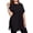 Black, variant on Plus Size Long Split Hem T Shirt for Women Crew Neck Loose Fit Short Sleeve Casual Top Comfortable Tunic Blouse Soft Fabric