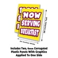 thumbnail image 2 of Now Serving Breakfast (24" X 36") 4mm Corrugated Plastic Panel, Graphics Applied To 1 Side (Pk of 2), 2 of 4