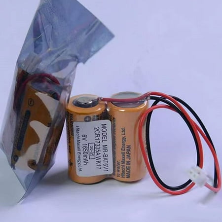 2 Pack MR-BAT6V1 2CR17335A WK17 6V 1650mAh Lithium Battery Replacement for maxell 2CR17335A WK17 battery for M80 Driver MR-J4 servo System