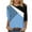 Blue, variant on Herrnalise Women's Fashion Casual Round-Neck Stitching Contrast Color 3/4 Sleeve T-shirt Blouse Blue XL