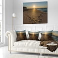 thumbnail image 3 of Designart Sydney Seashore at Sunrise - Seascape Throw Pillow - 16x16, 3 of 5