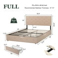 thumbnail image 7 of Amolife Full Size Platform Bed Frame with Diamond-stitched Headboard and 4 Drawers, Beige, 7 of 7