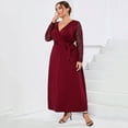 thumbnail image 3 of Plus Size Wrap V Neck Maxi Dress For Women Formal Curvy Long Dresses Lace Short Sleeve Summer Dress, 3 of 5