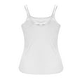 thumbnail image 6 of successthop Tank Tops for Women Built in Bra Spaghetti Straps Ribbed Camisole Sleeveless Undershirts Vacation Tops White, 6 of 8