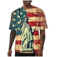 thumbnail image 2 of Kladzum 4th Of July Men's And Big Men's Graphic T-Shirts Short Sleeve Crew Neck Casual Loose Fit Fashion Shirts Stretchy Comfy Summer Outdoor Workout Pull-On Shirts S-5XL, 2 of 6