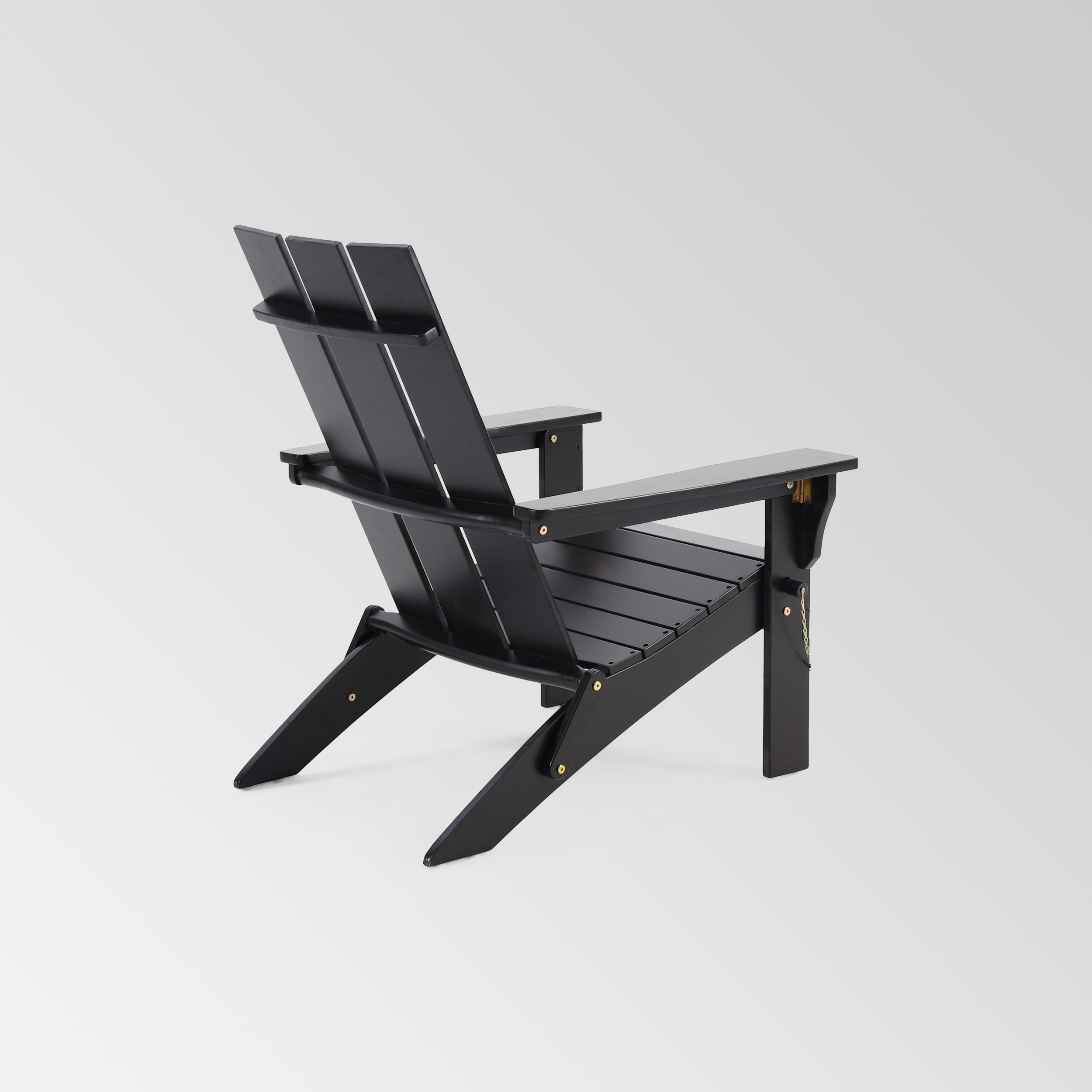 KUIKUI Outdoor Classic Pure Black Solid Wood Adirondack Chair Garden Lounge Chair Foldable - image 3 of 7