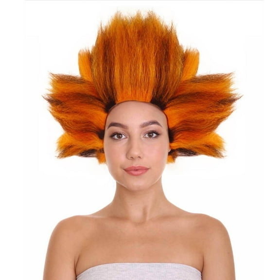 HPO Musical Cat Costume Wig – Orange & Black Short Straight Wig for Adult & Teen Cosplay, Unisex Fit