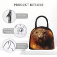 thumbnail image 4 of Xecao Cool Fire Lion Lunch Bag , an insulated, reusable tote bag perfect for adults of all genders, ideal for work, office, picnics and beach trips, 4 of 6