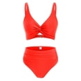 thumbnail image 5 of ZJXFGS 2 Piece Bikini Set,Summer Beach Swim Bathing Suits Two Piece with Sporty Quickly Dry Beachwear Tie Back Slimming V Neck Swimwear 2026 Retro Swimsuit Watermelon red L, 5 of 5