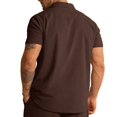 thumbnail image 4 of LTTVQM Corduroy Shirt for Men Casual Long Sleeve Button Up Collared Work Shirts Lightweight Shacket with Flap Pockets Brown 2XL, 4 of 5