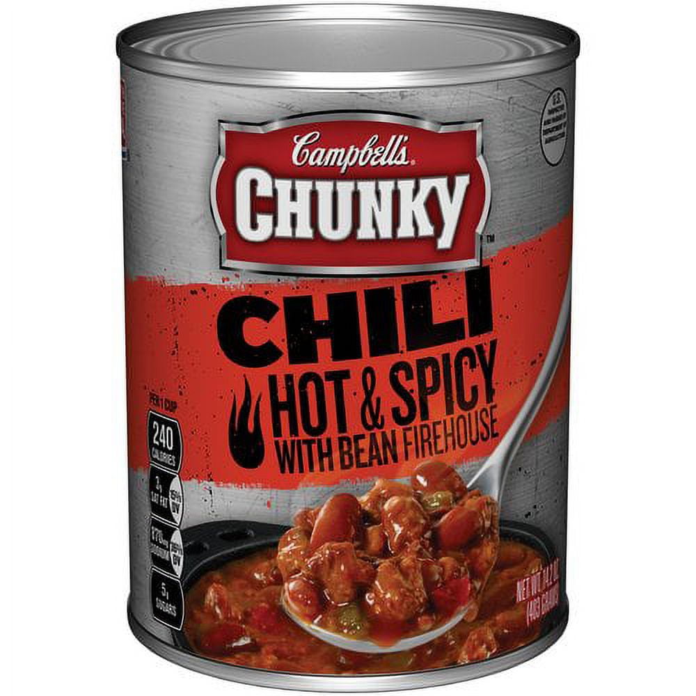 Campbell's Chunky Hot & Spicy Beef & Bean Firehouse Chili, 14.2 oz