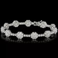 thumbnail image 4 of Hitanshu Jewels Flower Shape 14K White Gold Over Round Cut Cubic Zirconia Tennis Women's Bracelet, 4 of 4