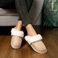 thumbnail image 2 of Pantoufles pour Femmes Confortables en Mousse à Mémoire de Forme Fausse Fourrure Col Moelleux Microsuède Chaussures Chaudes pour la Maison à Enfiler Intérieur Extérieur Chambre, 2 of 7
