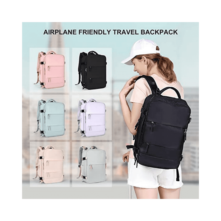 coowoz Large Casual Travel Backpack For Women Men,Carry On Rucksack Flight  Approved,Hiking Waterproof Outdoor Sports Daypack Fit 15.6 Inch Laptop