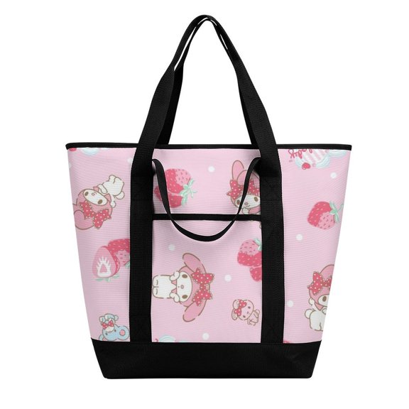 My Melody Insulated Shopping Bag Foldable Thermal Tote Bag Multi-Purpose Cooler Bag for Market, Beach & Camping