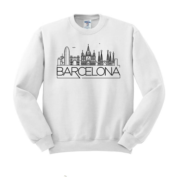 Skyline Barcelona Sweatshirt Unisex 4X-Large White