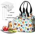 thumbnail image 4 of Pioneer Flower Floral Print Pattern Drawstring Lunch Bag Women - Drawstring Lunch Bag Insulated for Work Office - Stain-Resistant Large Lunchbags for Women with Multi-Pockets, 4 of 6