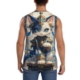 thumbnail image 4 of Fotbe Exotic Blue Cat Men's Camiseta sin Mangas Estampada para Hombres, Playera Casual para Gimnasio, Entrenamiento, Playa-Large, 4 of 7