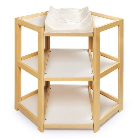 Badger Basket Diaper Corner Baby Changing Table - Natural