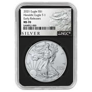 2021 $1 Type 1 American Silver Eagle NGC MS70 ER ALS Label Retro Core