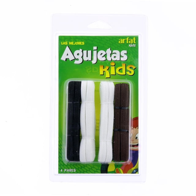 Agujetas Planas Paquete De 4 Pares Para Tenis Blanco/ Negro Arfat ARAC600049