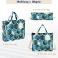 thumbnail image 6 of FORMRS Womens Corduroy Tote Bag Crossbody Shoulder Handbag with Pocket, Light Blue Geometric Pattern, 6 of 7