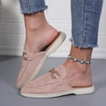 thumbnail image 2 of Dakaela Mules for Women Suede Slip on Flats Shoes Comfortable Closed Toe Backless Dress Slides Loafers 2026 for Business Work Casual Pink 8.5, 2 of 8