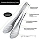 thumbnail image 3 of Juego de 2 pinzas para alimentos de acero inoxidable, pinzas para buffet de 9", plateadas, 3 of 5