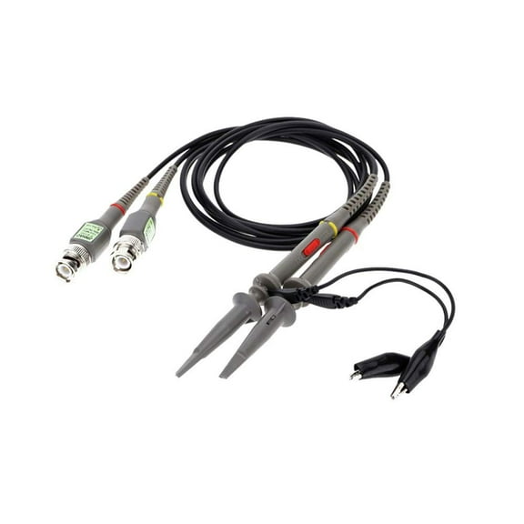 Treedix 2pcs Oscilloscope Probe P6100 100MHZ Oscilloscope Probe with BNC to Minigrabber Test Lead Kit