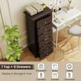 thumbnail image 5 of Giantex 6 Dresser Chest, Free Standing Wooden Storage Cabinet, Tall Dresser Clothes Organizer, Brown, 5 of 9