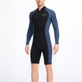 thumbnail image 4 of Ceisia Men's 1.5mm Neoprene Wetsuit Long Sleeve Front Zip Shorty Diving Suit Snorkeling Surfing Swimming Thermal Sun Protection Gifts for Father, 4 of 9