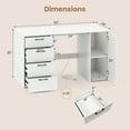 thumbnail image 3 of Costway 53" Computer Desk with Power Outlets Large Executive Desk with 4 Storage Drawers White, 3 of 10