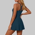 thumbnail image 4 of XuJwPNcy Women's One Piece Swimdress Solid Color Swimsuit Full Coverage Skirted Summer Scoop Neck Bathing Suit, 4 of 6