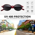 thumbnail image 4 of FEISEDY Retro Oval Sunglasses for Women 90s Narrow Round Lightweight Shades Y2k Trendy Sunnies B1171, 4 of 15
