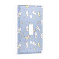 thumbnail image 2 of Yayeee Toggle Light Switch Wall Plate 1-Gang 4.5"x2.7" Home Decorative Outlet Cover, Blue Cartoon Rabbit Pattern, 2 of 7