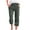 Army Green, variant on fartey Cotton Linen Capri Pants for Women Loose Dandelion Print Breathable Sports Yoga Trousers Elastic Waist Drawstring Pockets 3/4 Trousers