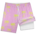 thumbnail image 3 of WOYY Boys' Compression Liner Swimming Shorts Coconut Tree Print Swim Trunks, Sizes 5-6, 3 of 4