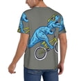 thumbnail image 2 of KLL Fun Riding Dinosaur for Men's Baseball Shirts,Short Sleeve Casual Shirts Button Down Shirt for Men Beach Summer Wedding Shirt-3X-Large, 2 of 7