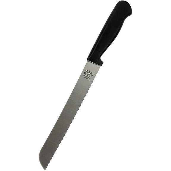 The Kosher Cook, 8 Inch German Stainless Steel Bread Knives - Black