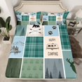 thumbnail image 2 of Erosebridal Animal Deer Sheet Set Twin,Happy Camping Bedding Sets Twin Size,Geometric Buffalo Decor,Breathable,3pcs, 2 of 7