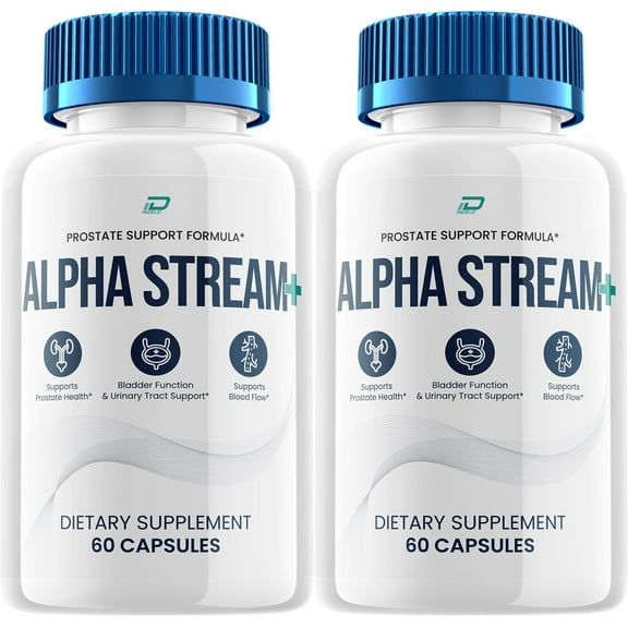 Alpha Stream Supplement for Men – AlphaStream Plus Pills Advanced Formula Supplements for Men Health Supplement Reviews, 2 Pack, 120 Capsules